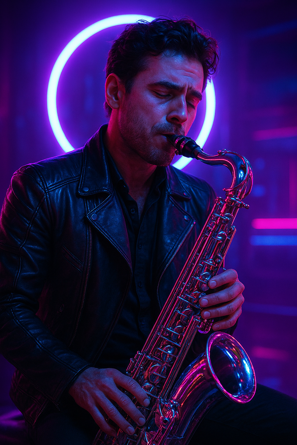 Saxofonista en concierto